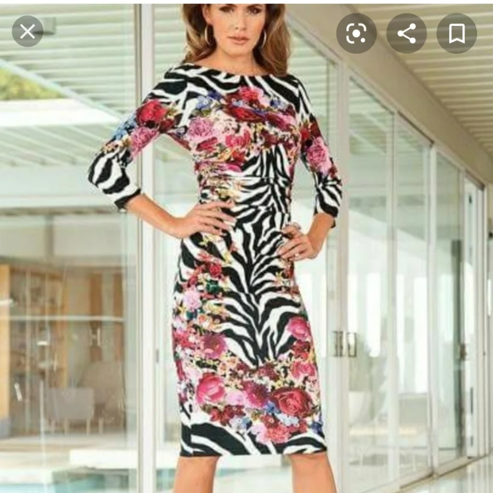 Boston Proper Pink and Black Midi Dress - Picture 6 of 6